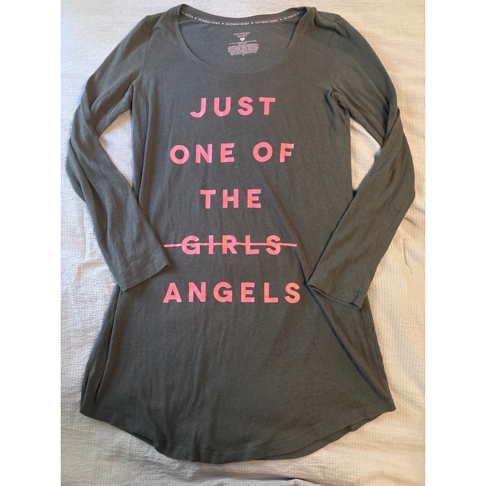 Victoria's Secret VTG One of the Angels Gray Longsleeve Sleepshirt, Small